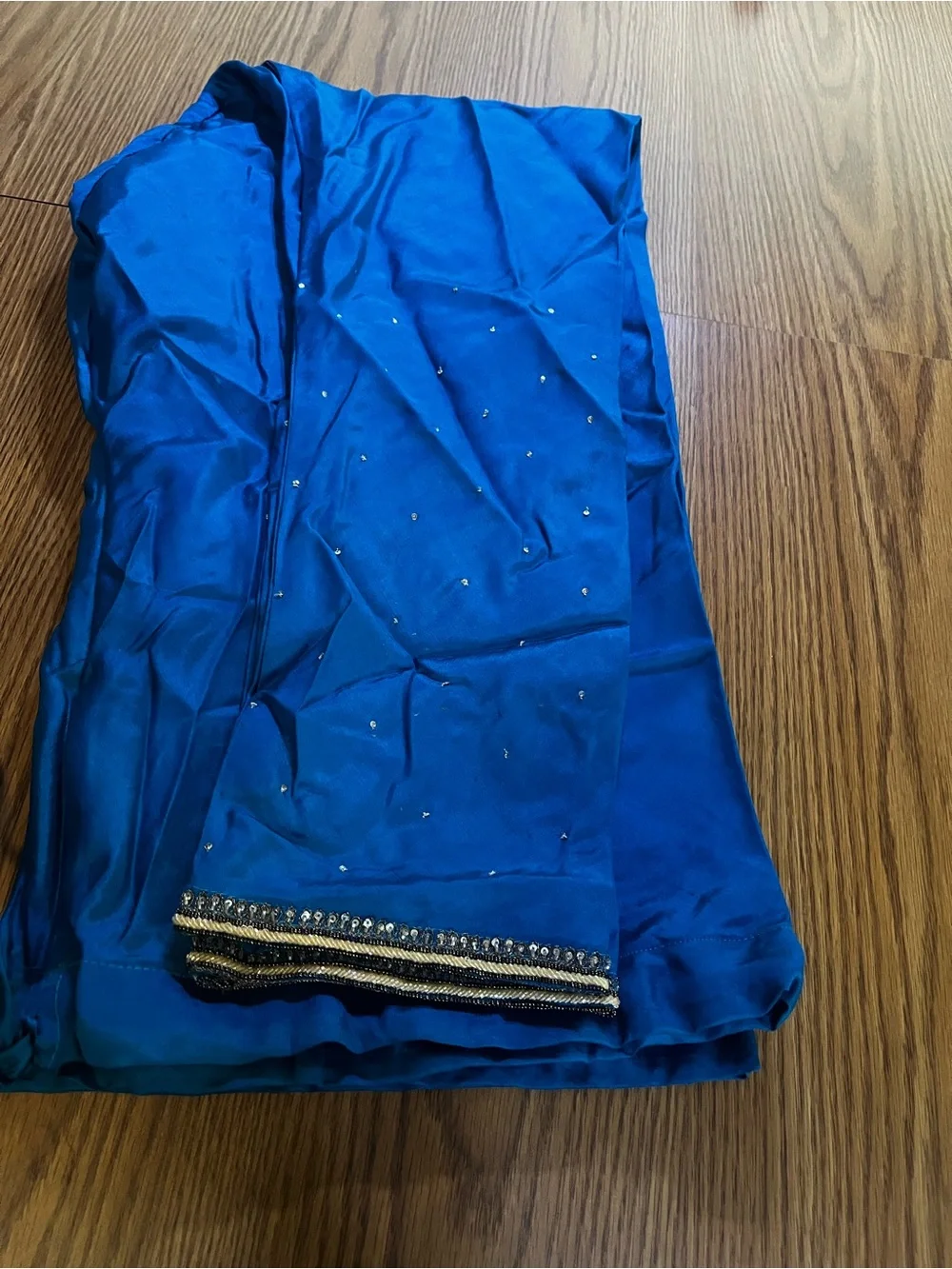 Embellished Sapphire Blue Salwar Pants with Dupatta